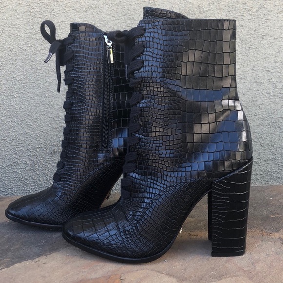 Schutz Leysi Croc Embossed bootie - Picture 2 of 10